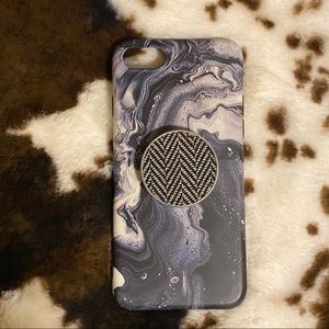 🖤Black Marble iPhone 8 phone case with pop socket